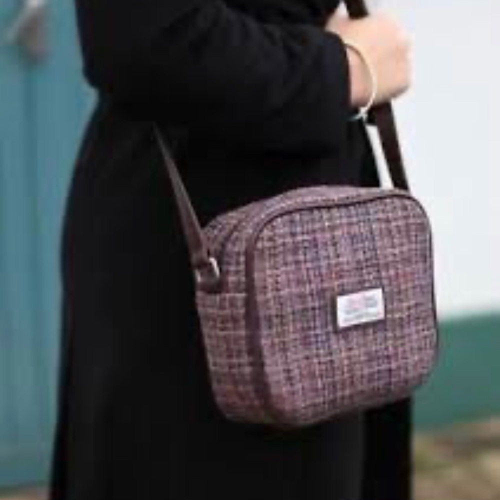Glenn Appin Harris Tweed made in Scottish Stylish Brown Crossbody Bag 100% Wool